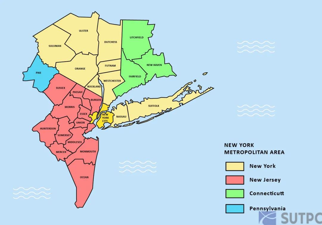 纽约区域划分图图片