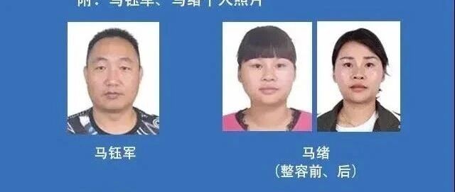 50万通缉“涉黑夫妻档”，附女方整容前后照片