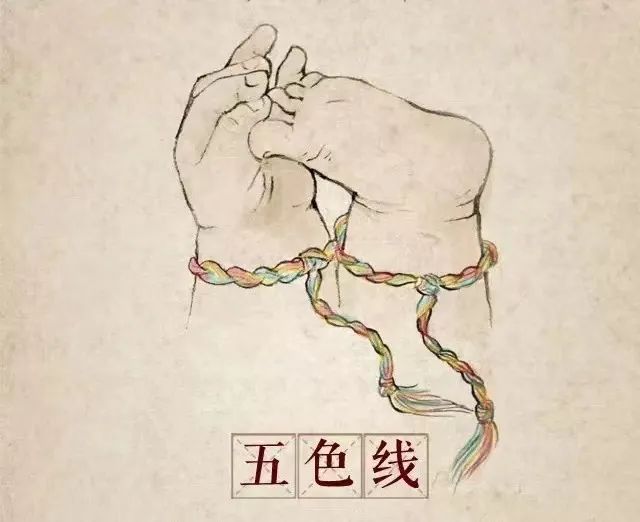 五色线简笔画图片