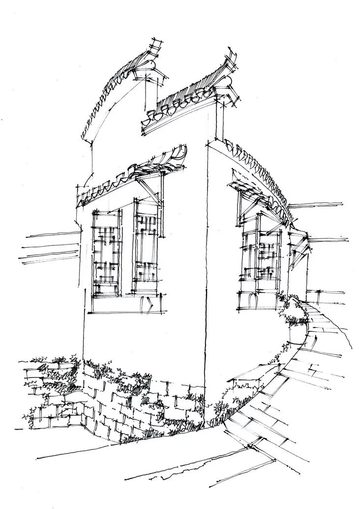 东方古建筑钢笔画写生(纸质书寄发)-学习视频教程-腾讯课堂