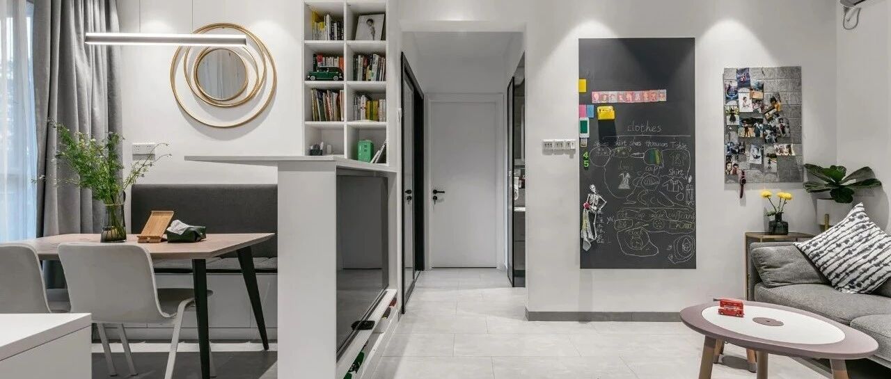 71㎡简约北欧风两居，客餐厅互换，吧台电视柜隔断设计，太巧妙了！