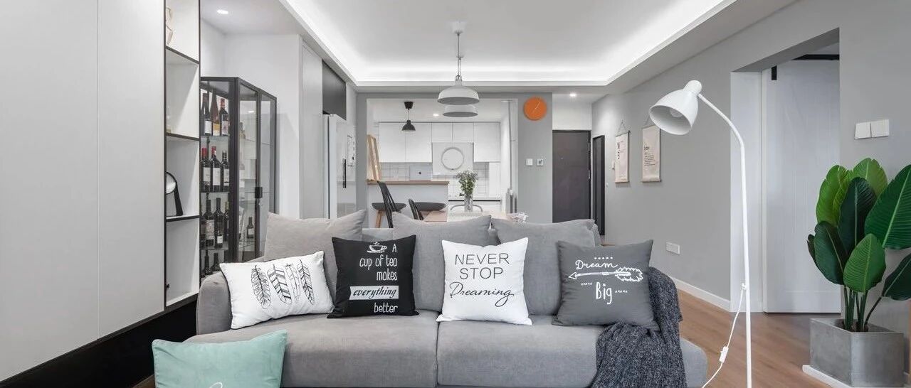 106m²简约清爽北欧风三居,利用过道和小卧室打造开阔明亮的健身房,超赞!