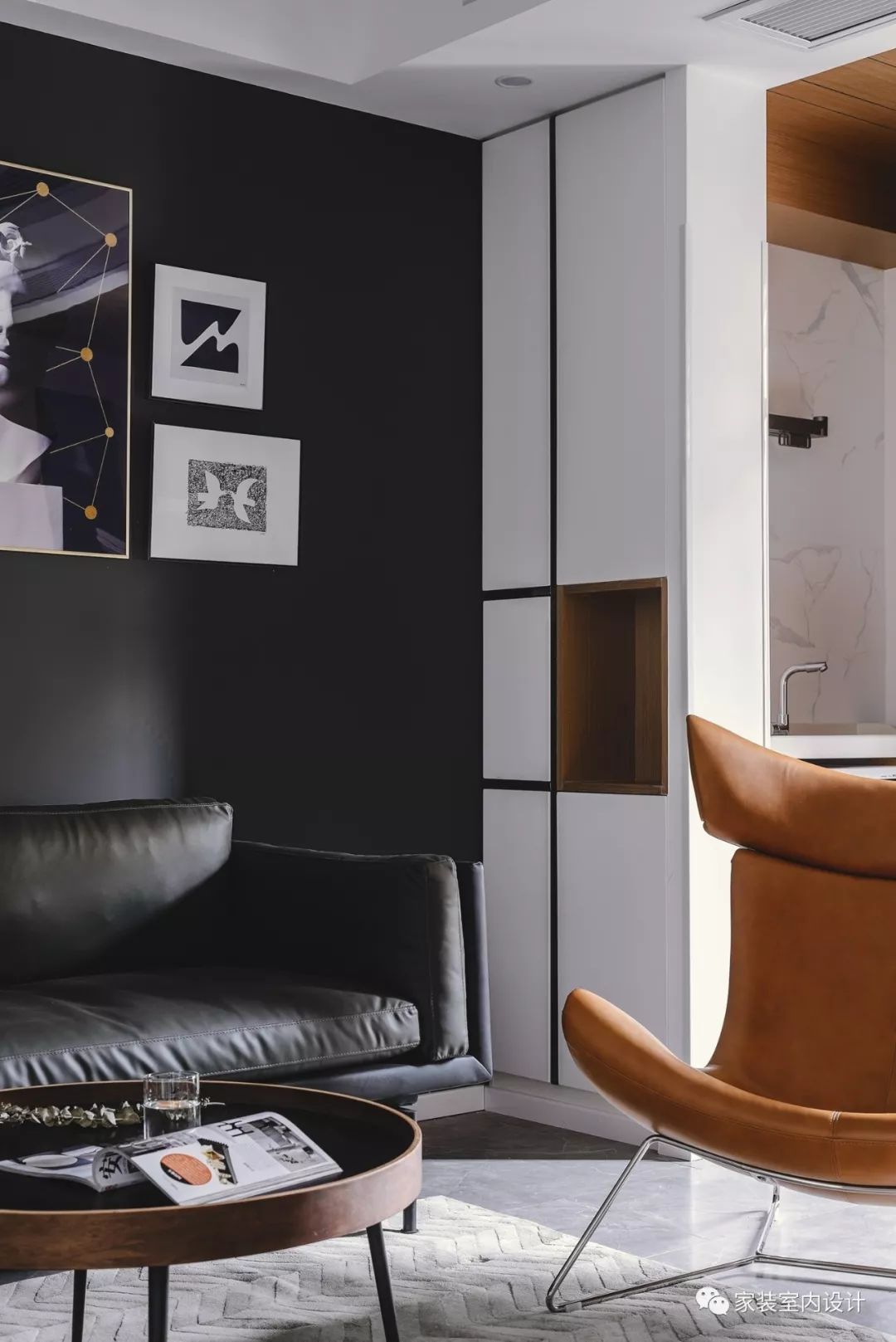 110㎡現代三居，冷酷黑+溫潤木，打造乾淨舒適的質感空間！ 家居 第7張