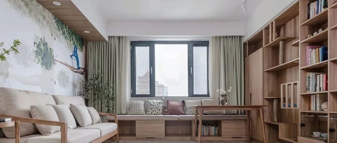 75m²自然清新日式三居，龙猫元素的运用，太治愈了！