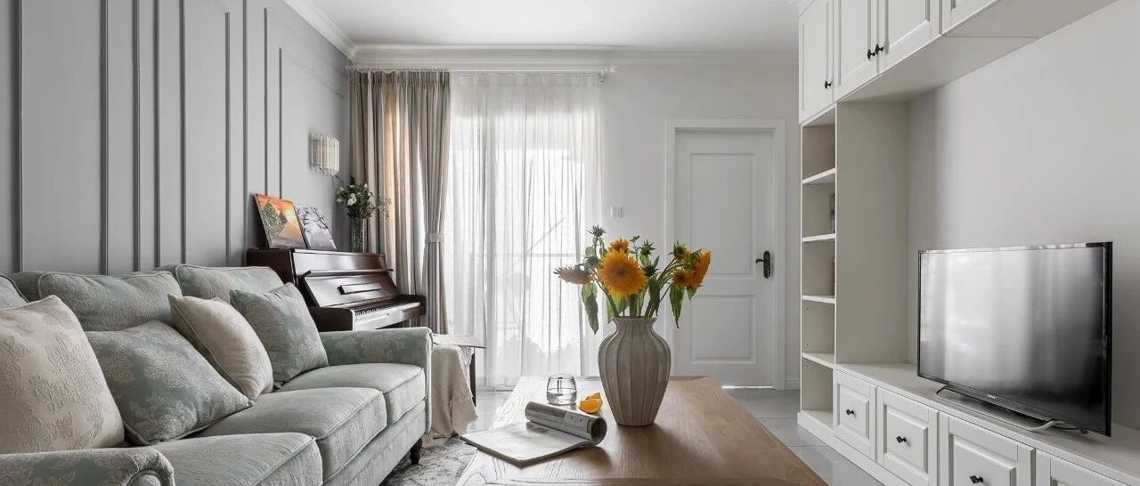 68㎡轻美式风两居学位房，清爽简约、精致优雅的三口之家