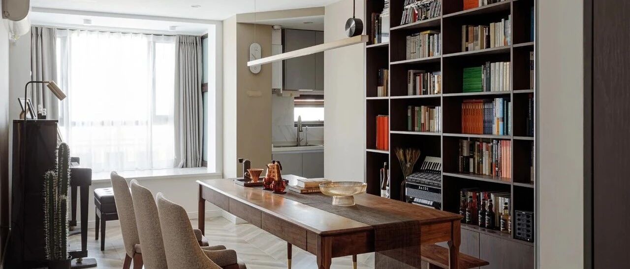 56㎡复古美式风小家，有音乐、书籍，还有智慧之光~