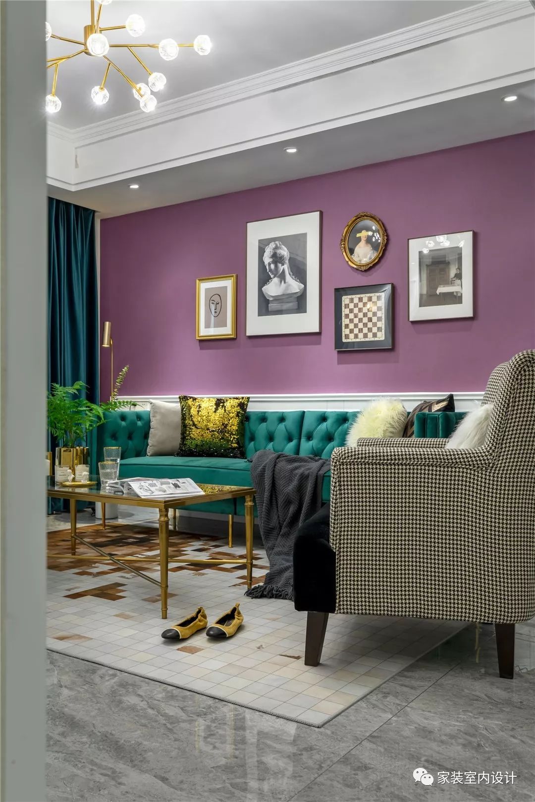 130㎡美式輕奢婚房，客廳紫色的背景，夢幻而浪漫！ 家居 第7張