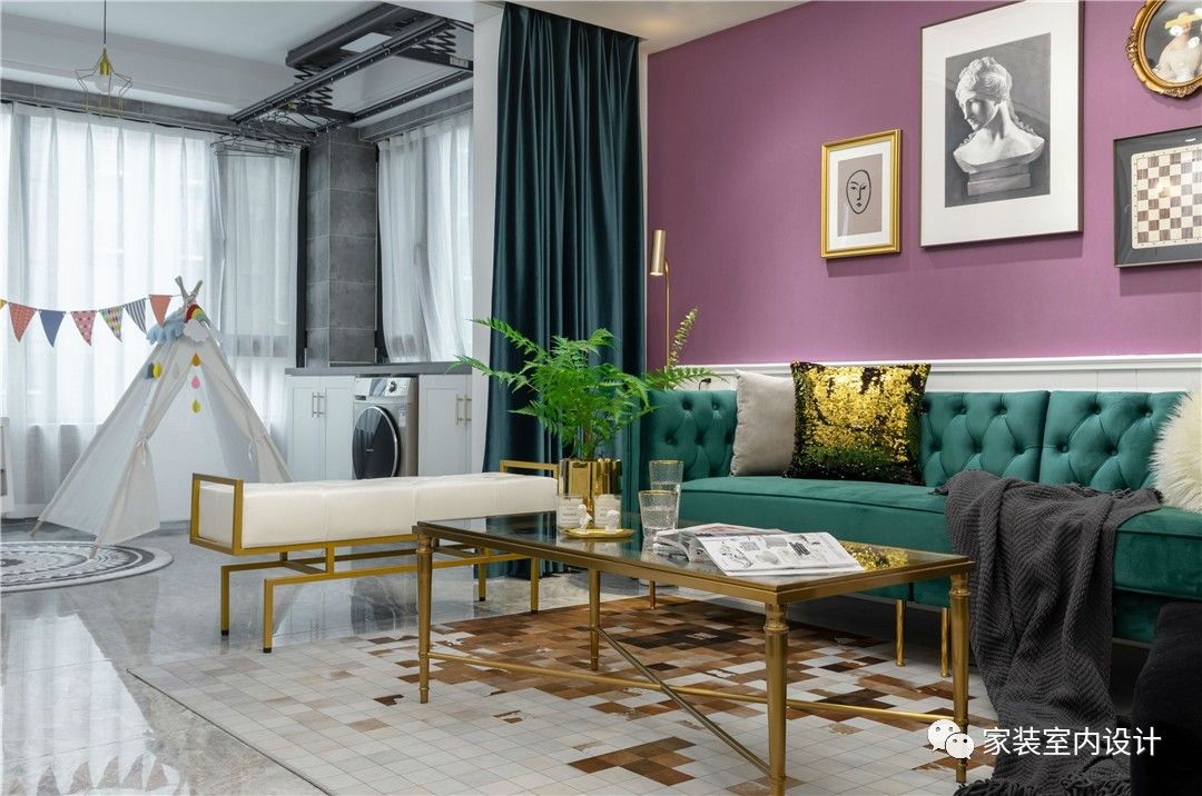 130㎡美式輕奢婚房，客廳紫色的背景，夢幻而浪漫！ 家居 第11張