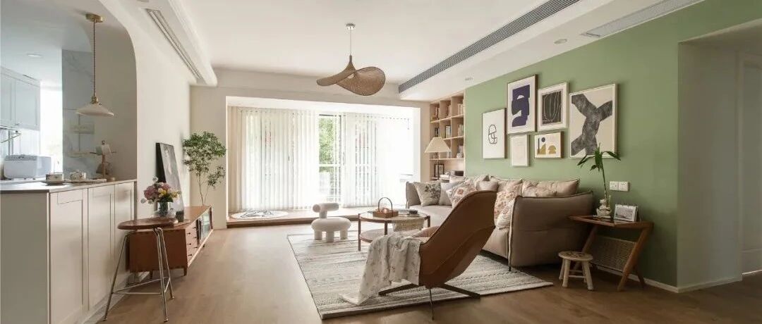135m²北欧轻复古风三居，开放式厨房+吧台，让生活更有情调！