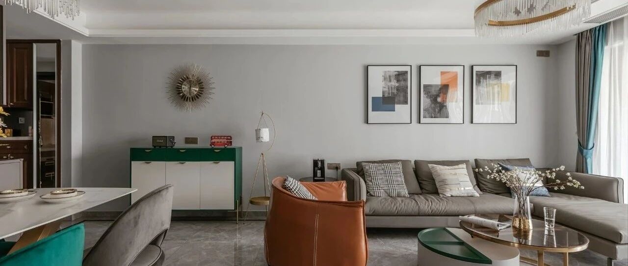 107㎡现代轻奢风三居，用时尚质感的色彩，打造优雅高级都市住宅