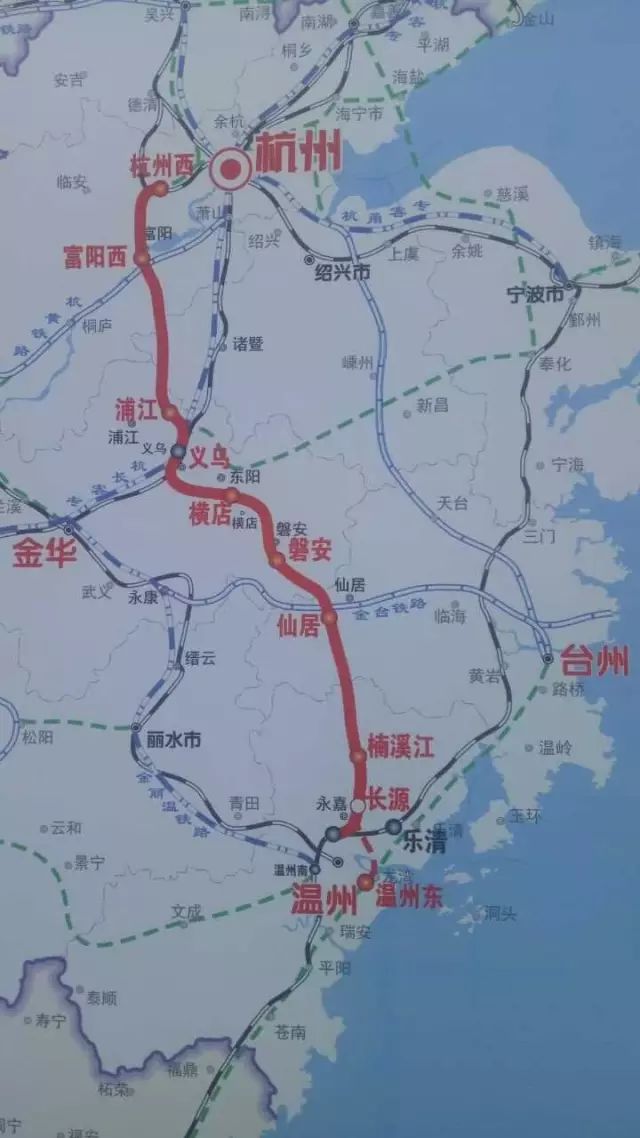 新建杭温铁路北起杭州西,南接杭深铁路永嘉站(温州北)至温州南,线路