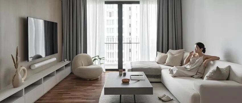 95㎡暖木色公寓，木饰面这样装个性又精致