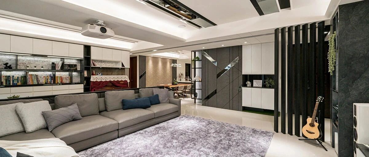 208㎡轻奢四口之家，线条太美了！