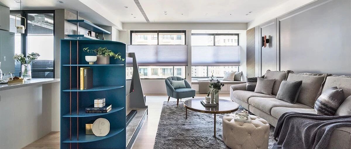 66㎡轻奢二人世界：蓝绿色+玫瑰金，恰到好处的精致!