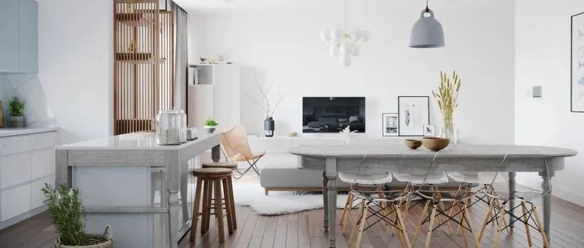 96㎡现代纯净白色+温润木色,静谧优雅、简约大气!