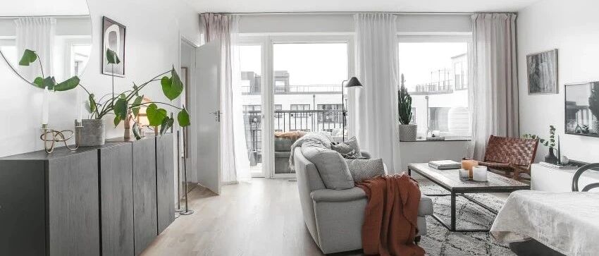 瑞典49.5㎡的简约黑白小户型，这种设计既干净又优雅