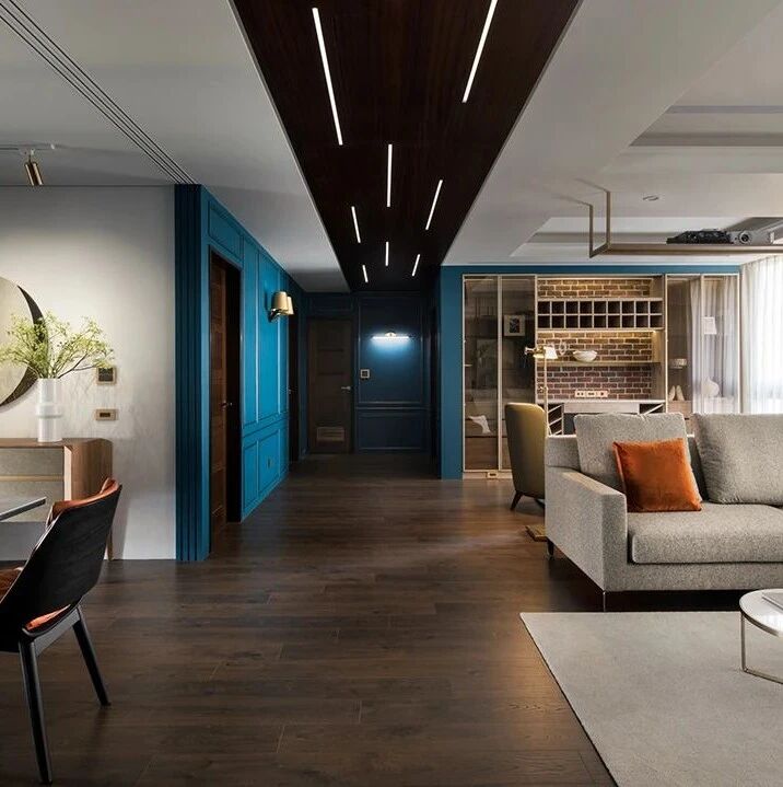 这个三居室英伦混搭风，复古优雅，轻奏恣意绅士蓝调！