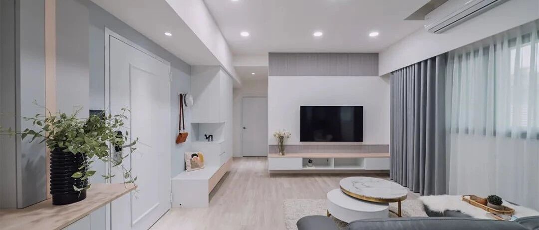 这一抹灰蓝色,美醉多少人，99㎡清新简约退休宅