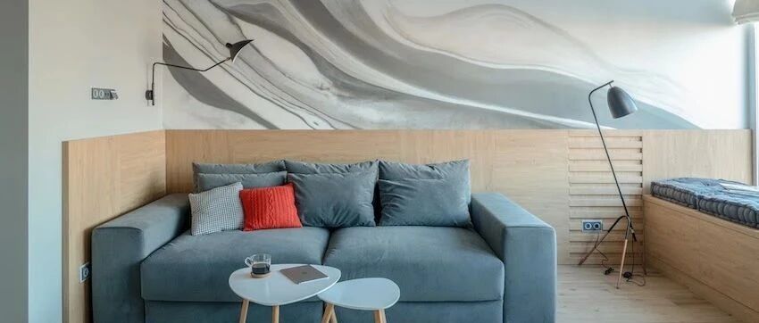 乌克兰63㎡灰阶木质公寓，打开客厅过云烟淡墨的日子