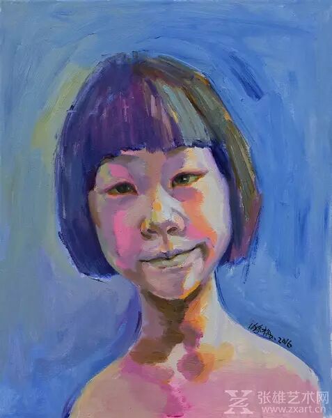 张冬梅 《梓月》油画 2016年 40x50cm张冬梅 《时代》 油画 2016年