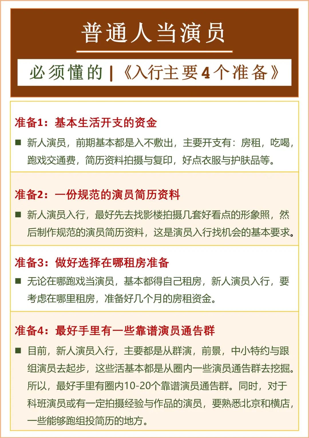 普通人想当演员怎么办,普通人当演员｜必须懂的，入行主要做好这四个准备（基本攻略）