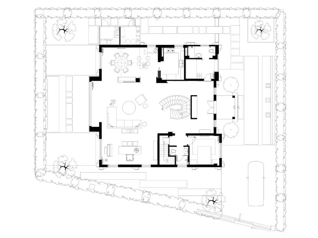 【色彩】600㎡ 雙層住宅，極簡黑白灰才有的格調{144期} 家居 第20張