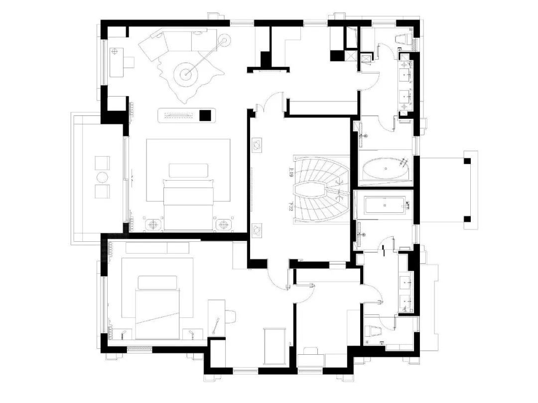 【色彩】600㎡ 雙層住宅，極簡黑白灰才有的格調{144期} 家居 第22張