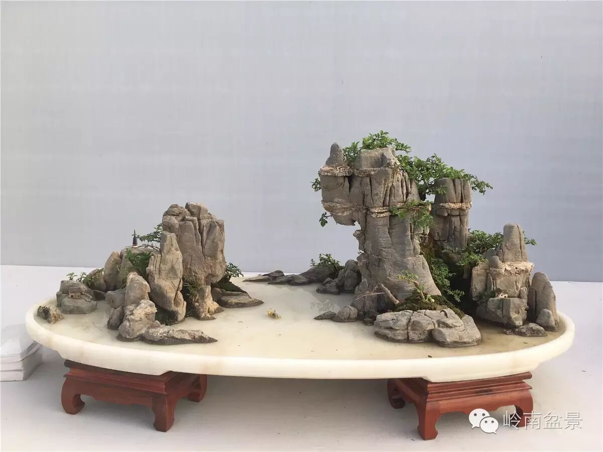 《太行风骨》(山水 太行千层石,120x65x108cm)第九届中国盆景展铜奖