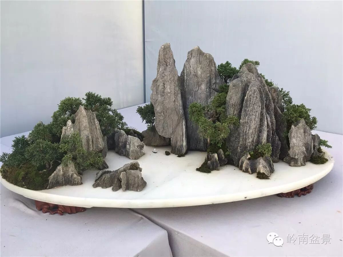 《春江花月夜》(山水 太行千层石,90x60x35cm)第九届中国盆景展优秀奖