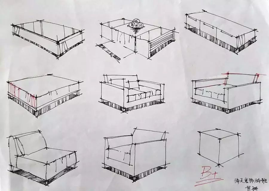 设计欣赏∣室内手绘单体表现技法作品赏
