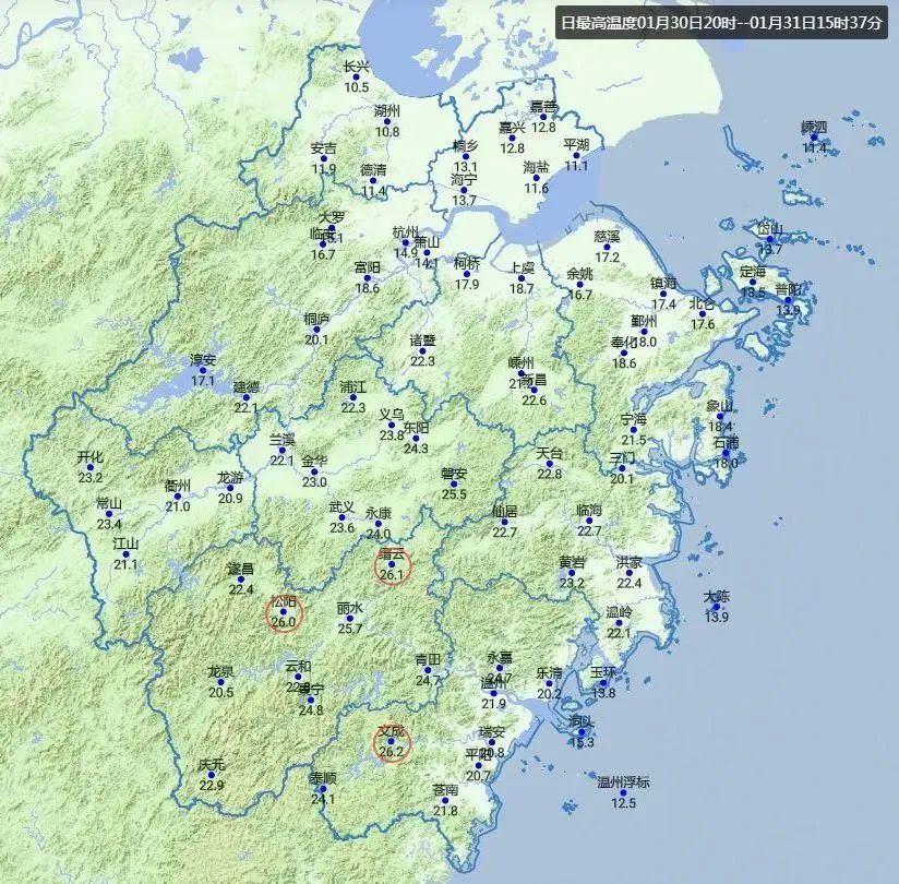 2024年Jan月14日 温州天气