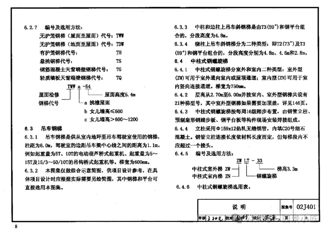 钢梯标准图集02j401