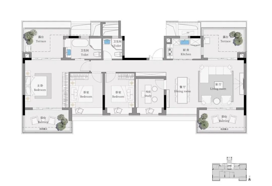 越秀联投知识城居山涧建面约140平户型图