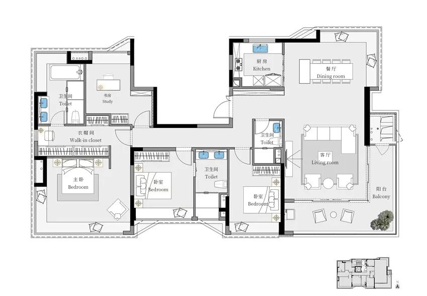 越秀联投知识城居山涧建面约190平大平层户型