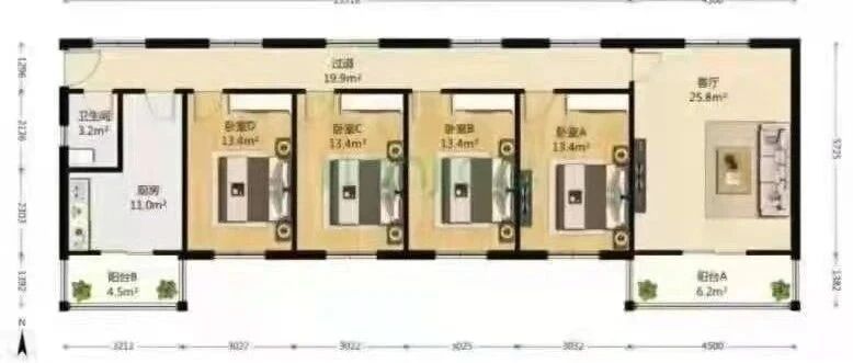 三胎户型图，请查收。