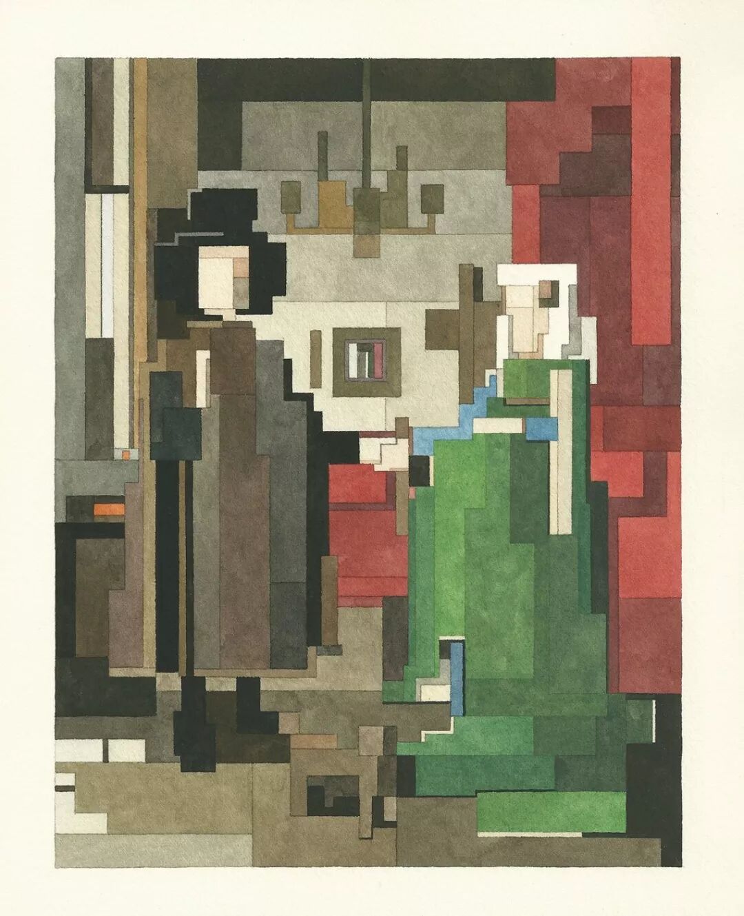 美国插画师adamlister隐藏于像素水彩中的艺术史