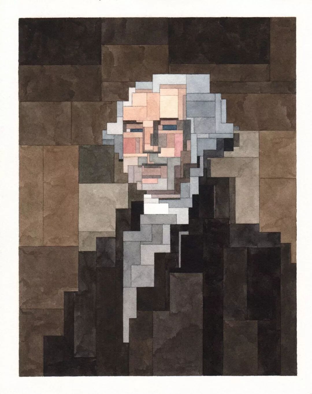 美国插画师adamlister隐藏于像素水彩中的艺术史