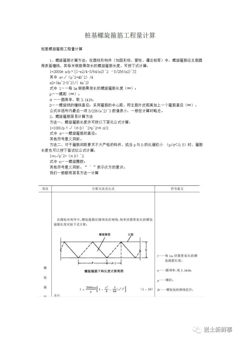 桩基钢筋笼的螺旋箍筋工程量计算2个方法的图1