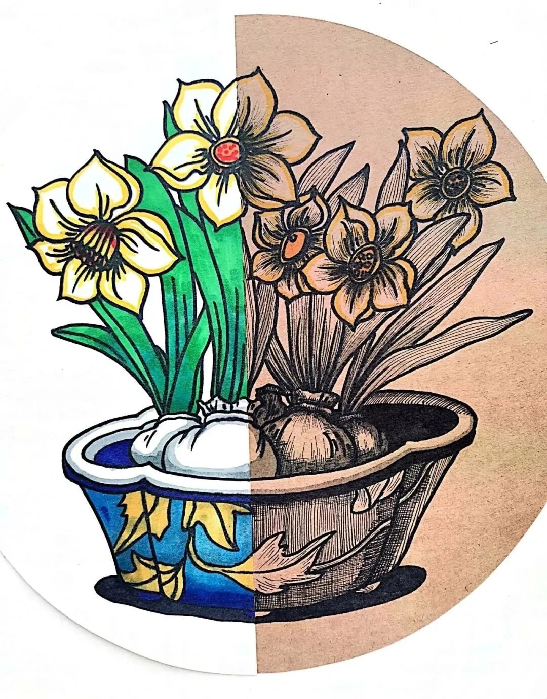 最终完成后的作品如下图所示:第二款静物线描装饰画写生静物的重要性