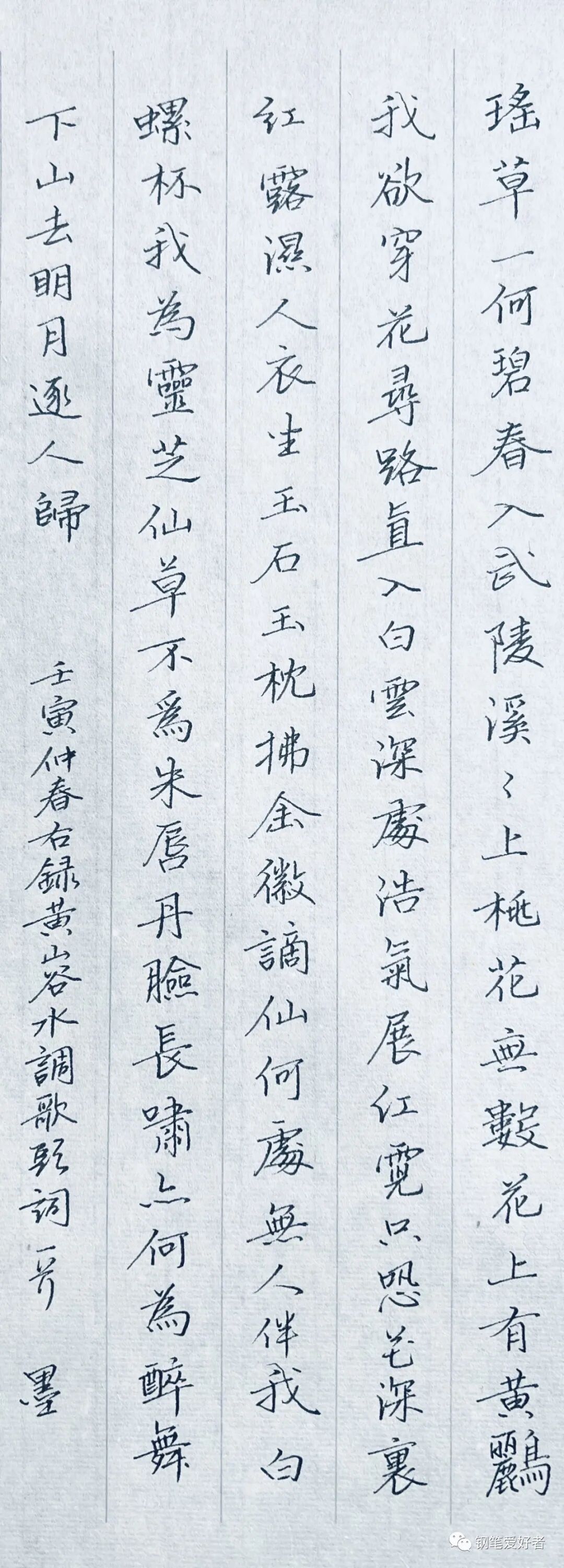 38幅作品上榜,黄庭坚《水调歌头》钢笔字练字打卡作业欣赏 - chrome