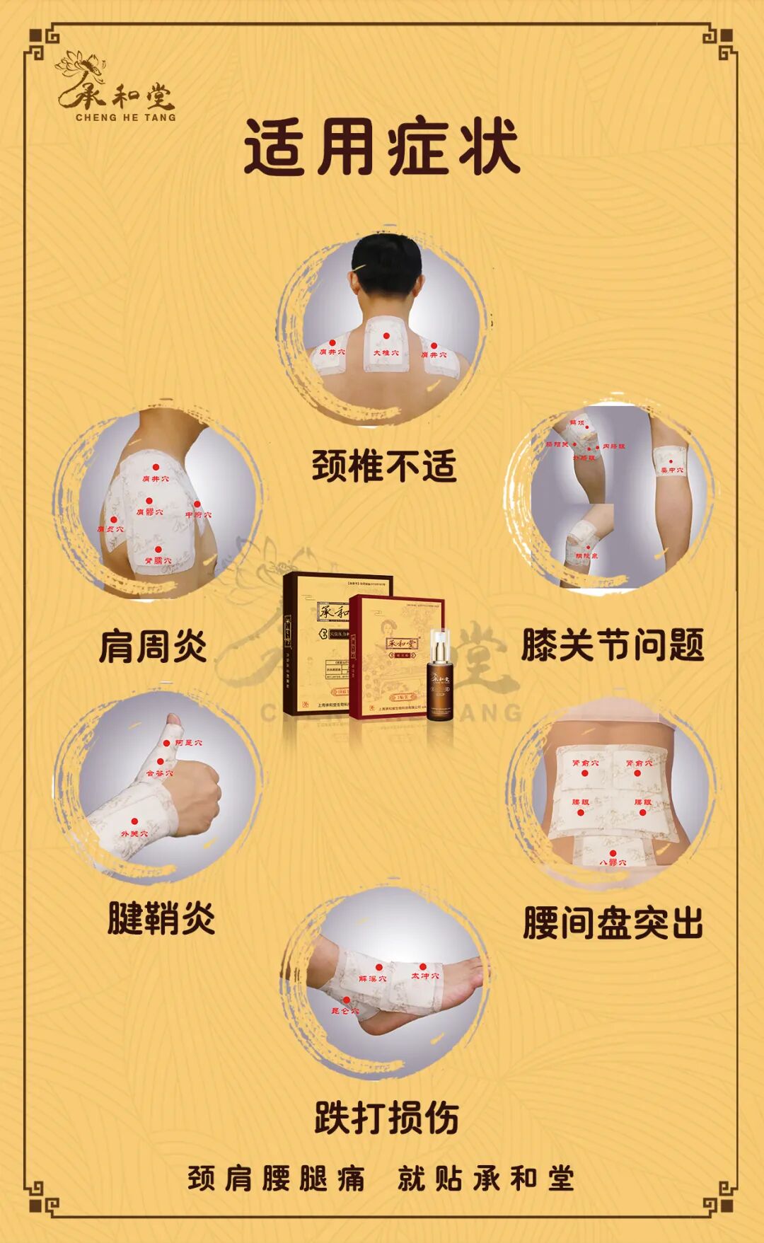 脾胃不适者,承和堂穴位贴敷贴脾俞,胃俞穴,内关,阴陵泉,足三里,太白等