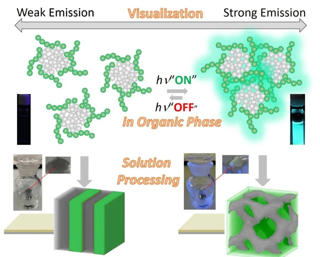 复旦朱亮亮课题组通过光激发实现有机相AIE并可视化指导聚合物材料的溶液加工和自组装的图1