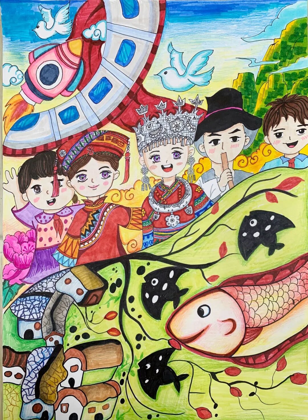 民族团结进步绘画比赛获奖作品展示九