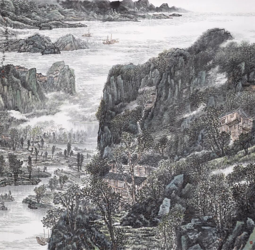 寿一峰先生长期从事山水画创作,师从著名山水画家张复兴先生,曾先后