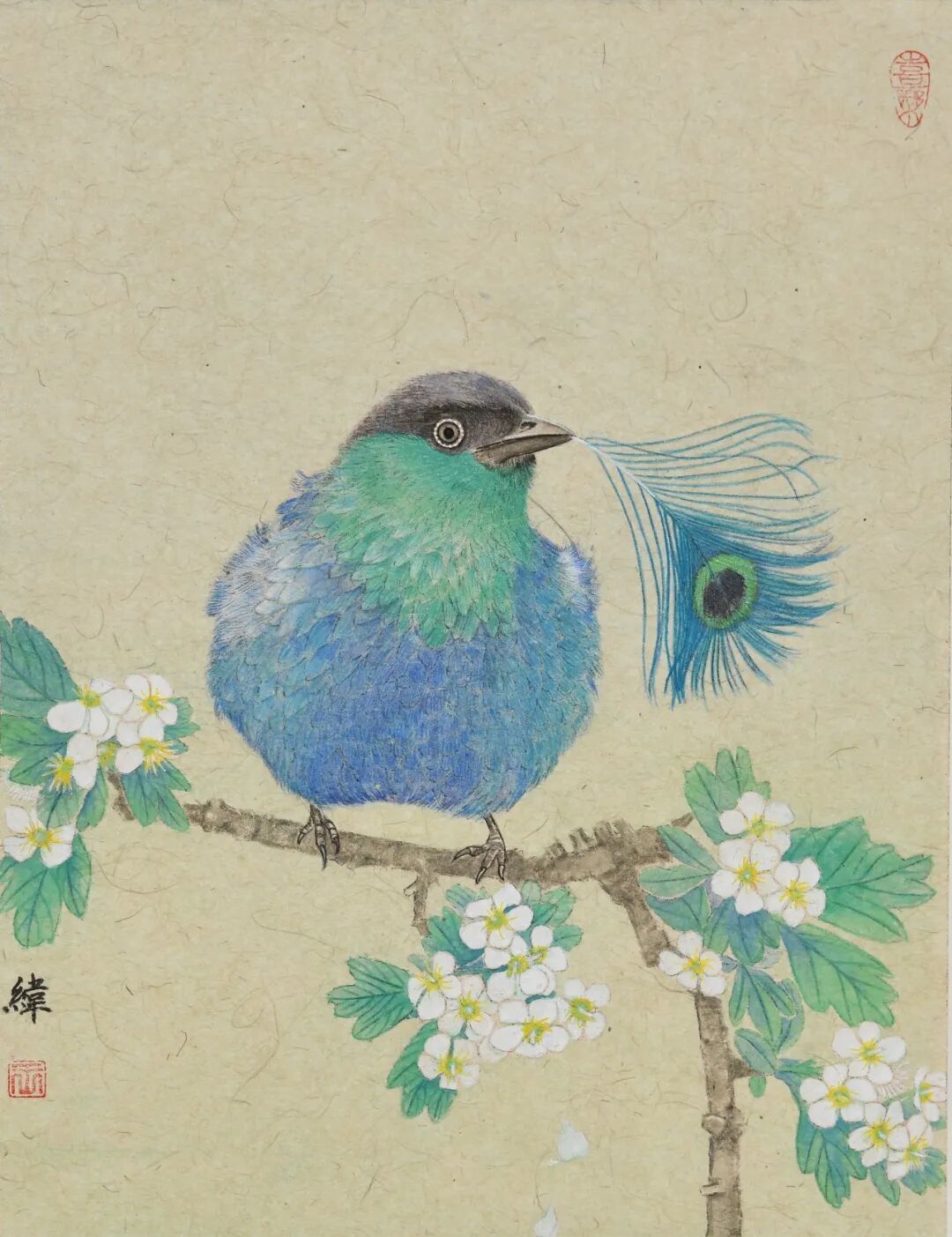 《花间集》86cm×85cm姚世宏《得福禄》52cm×38cm张娜娜《晴峦萧寺图