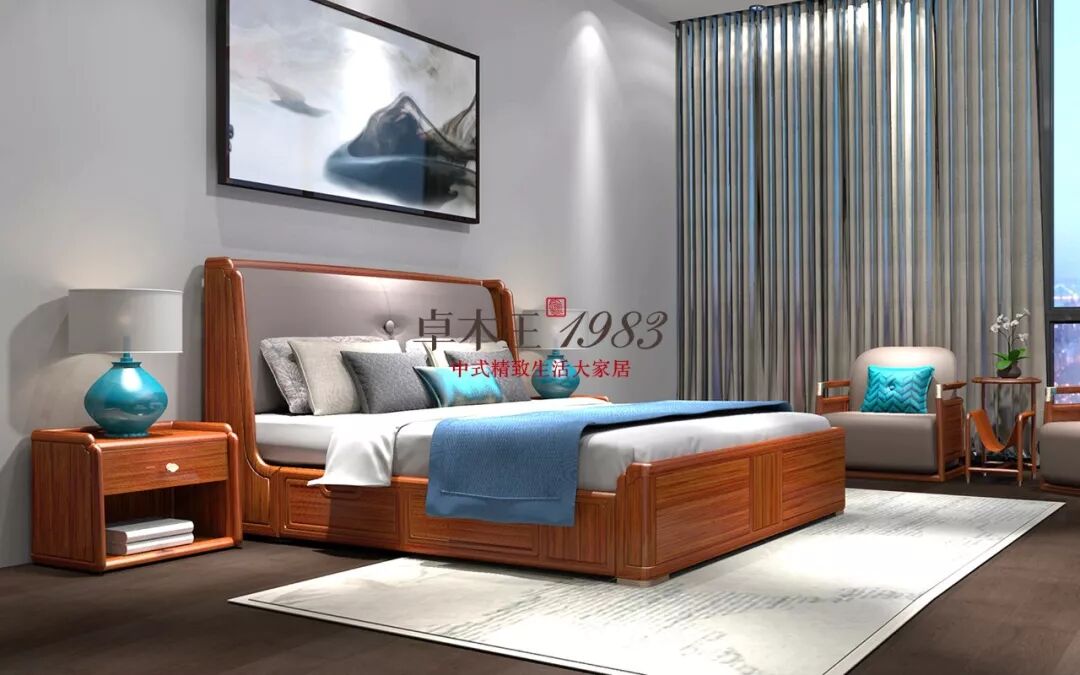 红木大床，有着别样浪漫