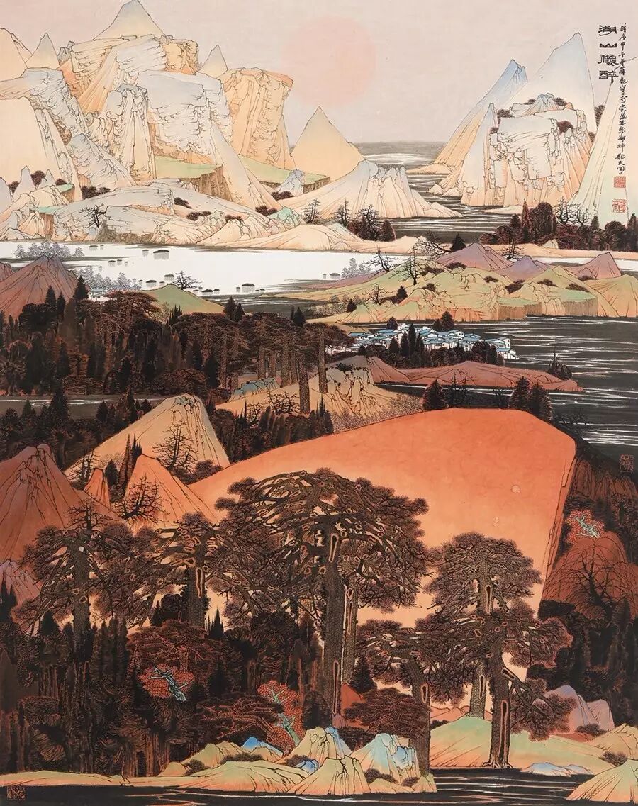 湖山秋醉 薛亮 2014 纸本 180cm×145cm先贤录—吴昌硕 赵建成 2016