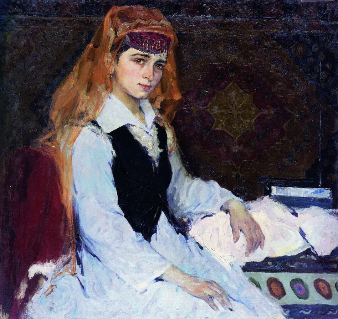 55×50cm 1997年浙江美术馆藏《娃娜大婶》肖峰布面油画 90×115cm