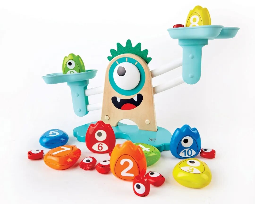 hape玩具新品试玩hape大眼怪数字天平好玩又好学加减算术soeasy