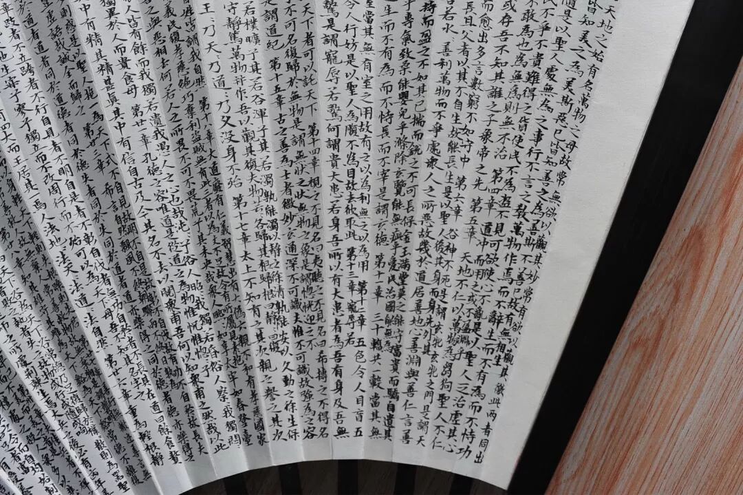 颜玉利■颜玉利书法欣赏：小楷折扇《道德经》